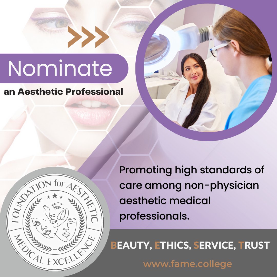 TopAestheticPro's tweet photo. Nominate your favorite Aesthetic Professional!

**2023 Master Injector Award**

 We search for and recognize the most accomplished Nurses, Nurse Practitioners, and Physician Assistants for quality results, for ethical practice, for service orientation, and for evidence-based care https://t.co/QXoFIqqH5r