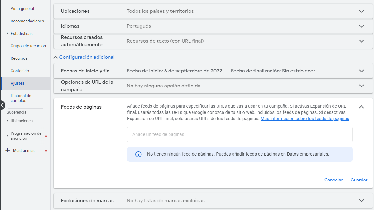 🆕 La opción de Feeds de páginas en la campaña de Máximo rendimiento ya empieza a salir en las cuentas de #GoogleAds. Mira si ya lo tienes disponible en la Configuración adicional dentro de Ajustes en tu campaña PMAX 🤓 #SEM #PPC