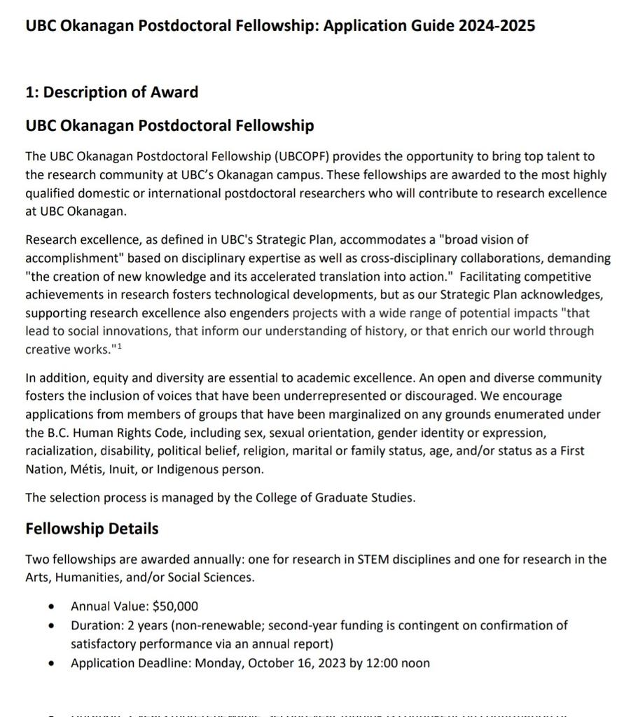 UBC-O postdoctoral fellowship opportunity. gradstudies.ok.ubc.ca/postdocs/ubc-p…