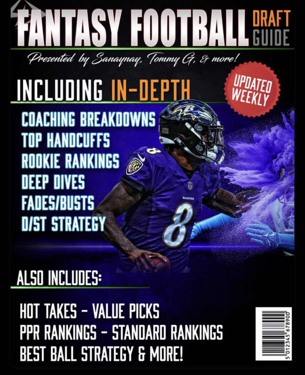 Mayhemsports_'s tweet image. 🚨The 2023 4Deep #FantasyFootball Draft Guide is NOW LIVE!!!🚨

~ Redraft &amp;amp; #Bestball Strategy
~ Breakouts, Fades, Busts
~ Rookie Rankings, Handcuffs
~ PPR / Standard League Rankings
…and More!

🔥~Join Now~🔥
4deep.com