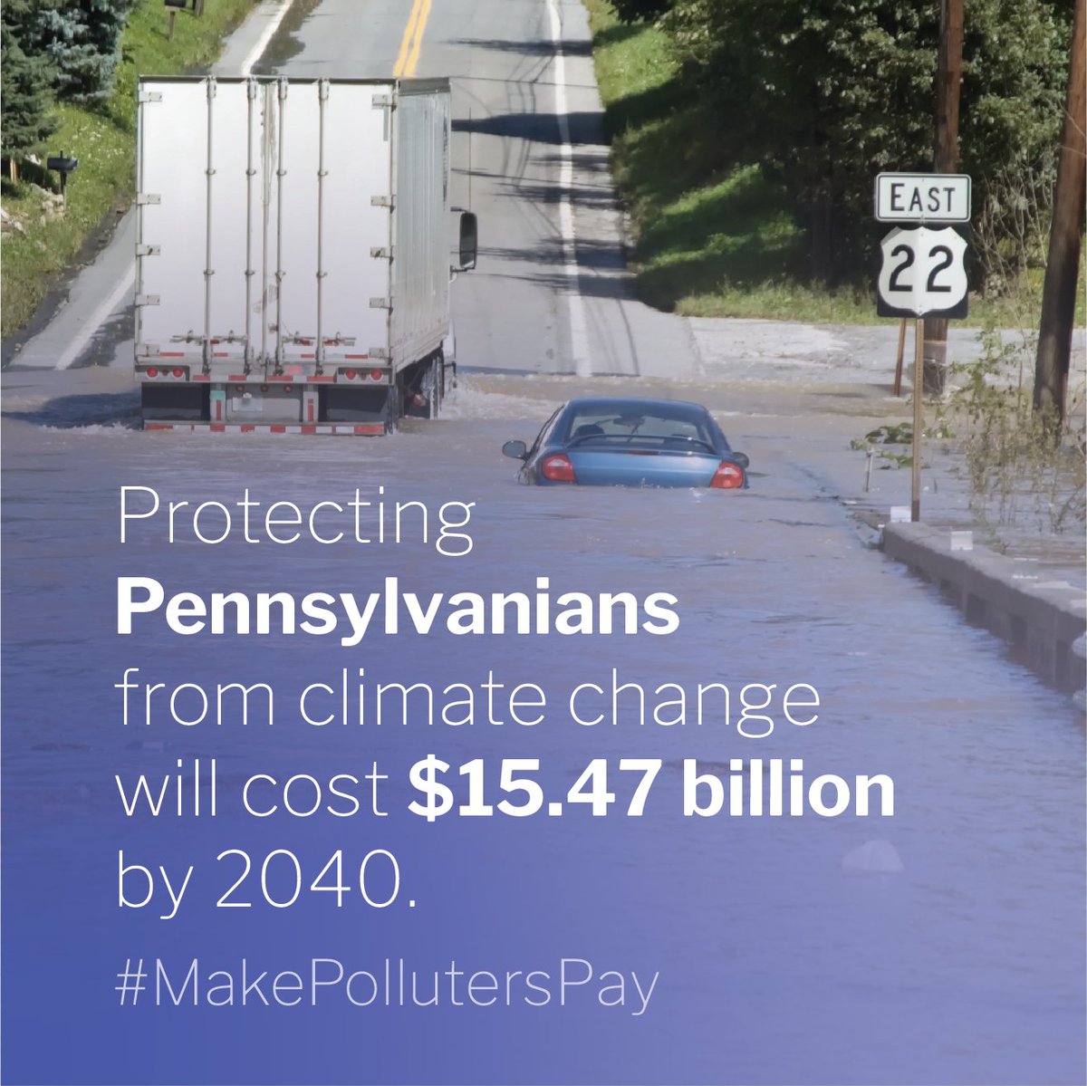 climatecosts's tweet image. While Big Oil fuels the climate crisis and rakes in profits, Pennsylvanians are facing billions in climate adaptation costs.
Enough is enough — it’s time to #MakePollutersPay their fair share. climateintegrity.org/pa-costs