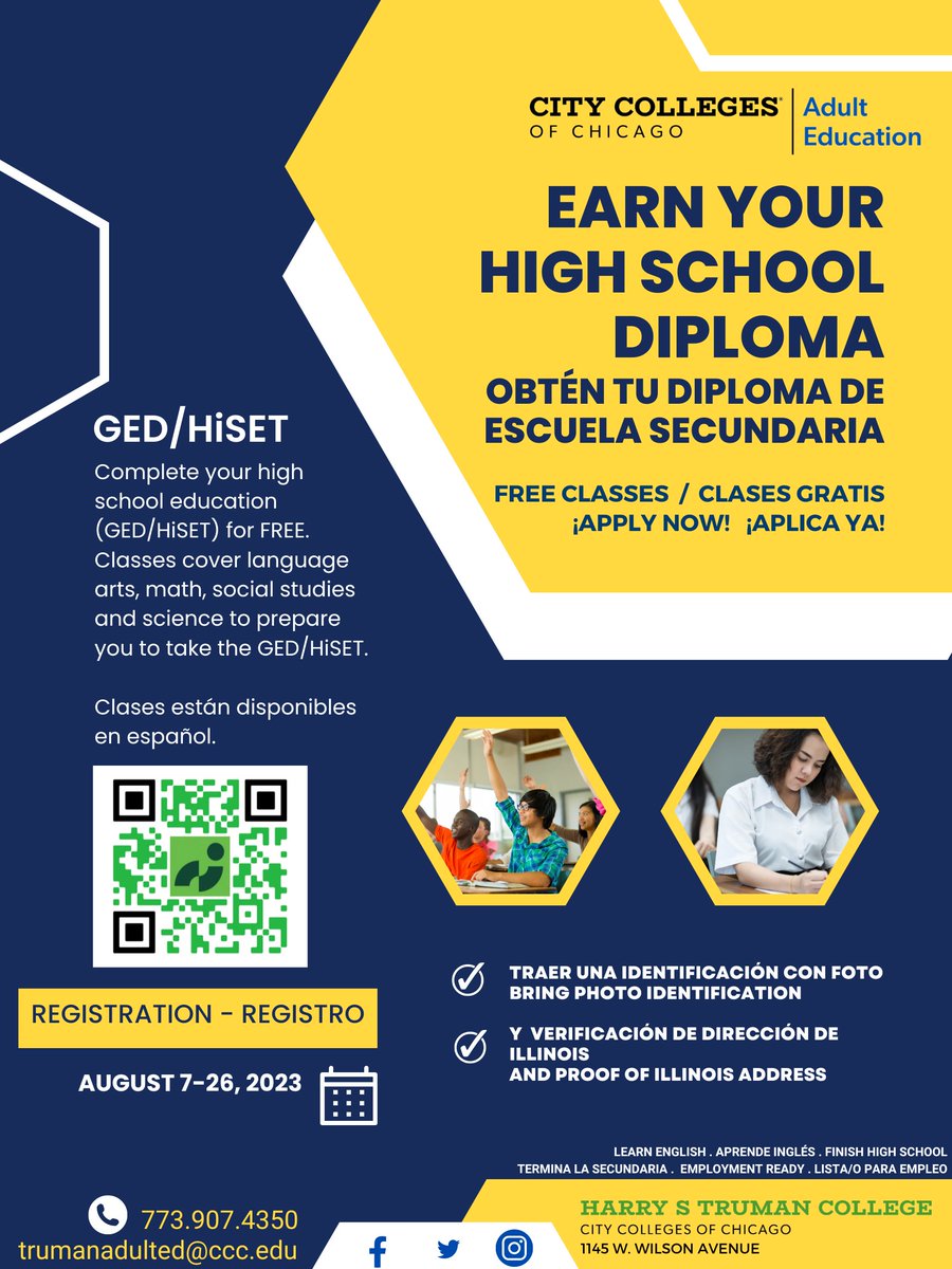 Harry S Truman College Adult Education tweet media