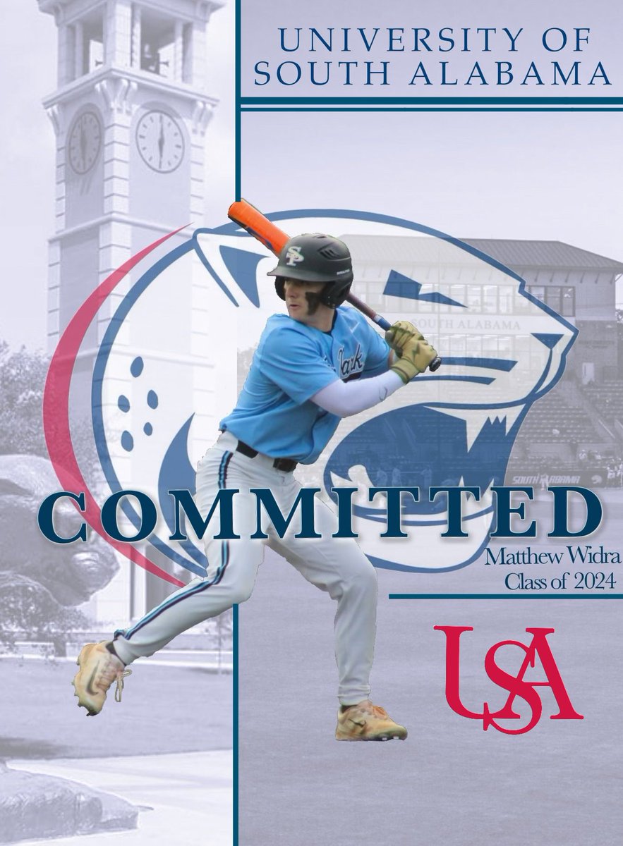 matthew_widra's tweet photo. I am so blessed to announce that I will be continuing my academic and athletic career at The University of South Alabama. It will be a privilege to play for such a great program and coaches. I am truly thankful to my family, coaches and teammates for all their support! Go Jags! https://t.co/Dhp4771zP4