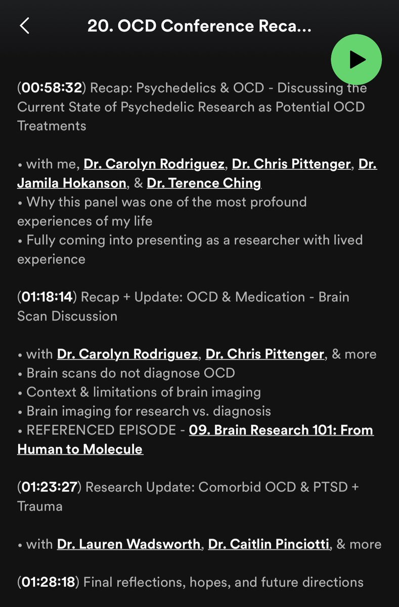 🎙️Ep. 20 of @AChatWithUma — 🧠 OCD Conference Recap: Psychedelics, Genes, PTSD/Trauma, Brain Scans, & BIPOC Representation 🧬

Listen ➡️ anchor.fm/umarchatterjee…

@IOCDF #RealOCD #PsychedelicScience #OCDCon2023 #BIPOCMentalHealth