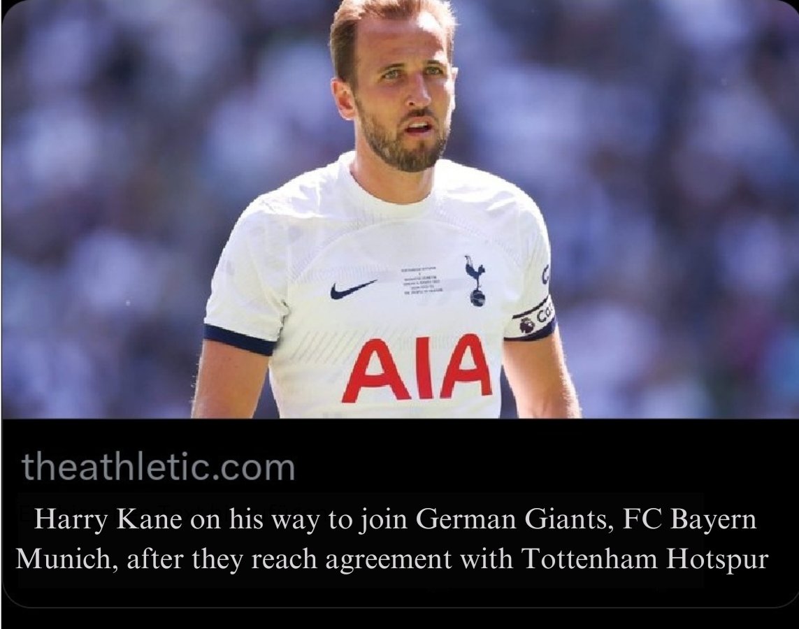 🚨EXCL. : #Tottenham Hotspur and #Bayern Munich finally Reach Agreement on Harry #Kane Transfer!
All sorted now between clubs & with player. 30yo English forward leaves #THFC for #FCBayern after hard negotiations @TheAthleticUK
  @TheAthleticFC