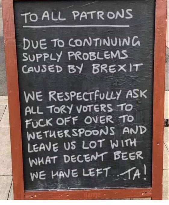 I stopped using Wetherspoons as a private, personal protest about its support for Brexit lies back in 2016. Not a privation as I rarely drank there! Thought few others did the same. Maybe I’m wrong. Let’s boycott Wetherspoons until chair Tim Martin publicly says sorry.I was wrong