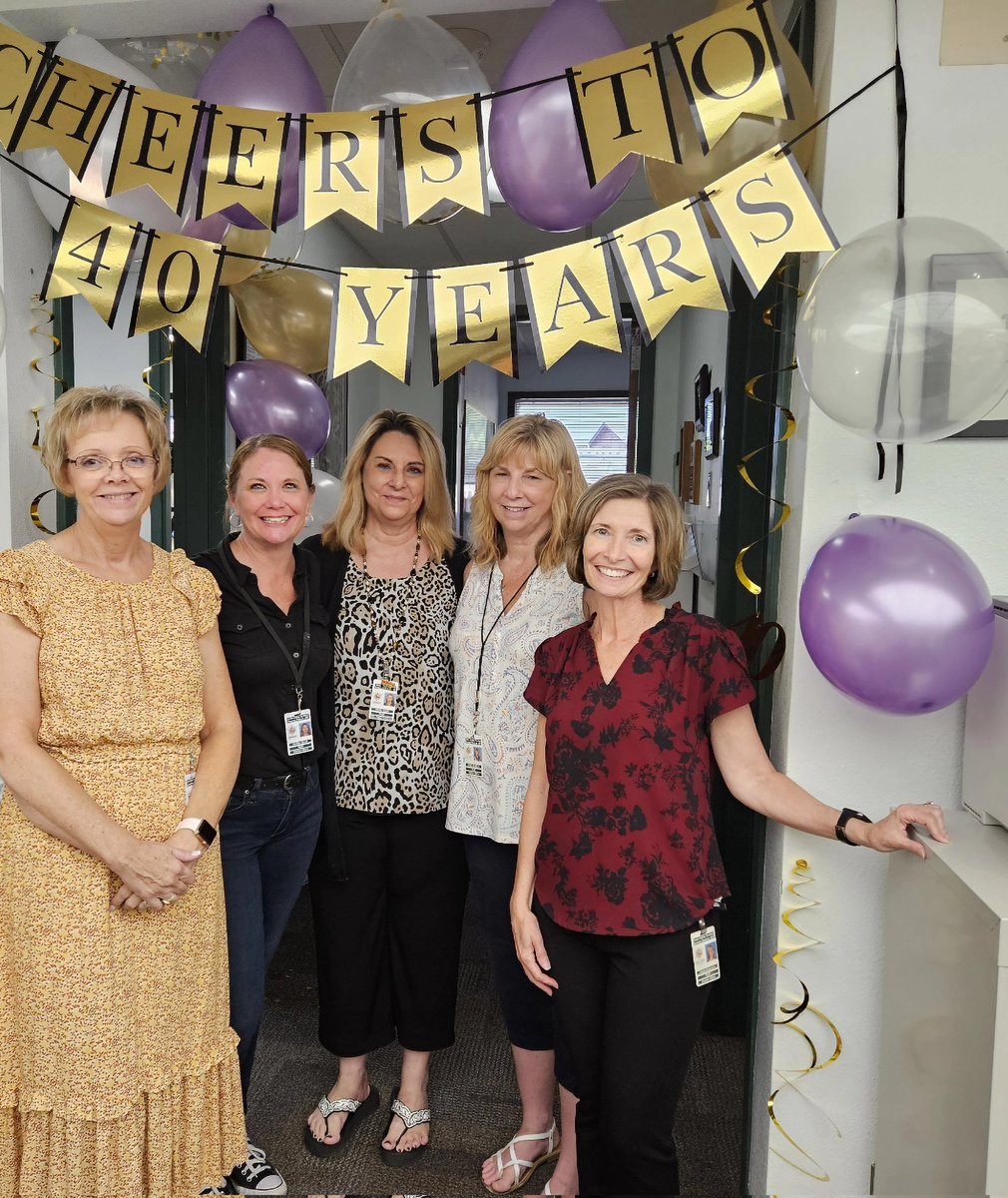 Only the most extraordinary employees get to celebrate #40years in <a href="/DVUSD/">Deer Valley Unified School District</a>! Today we celebrated Dale and Shelly in Finance who collectively have 80 years of service and experience in #publiceducation. Thank you for your service to students, families, &amp; staff!