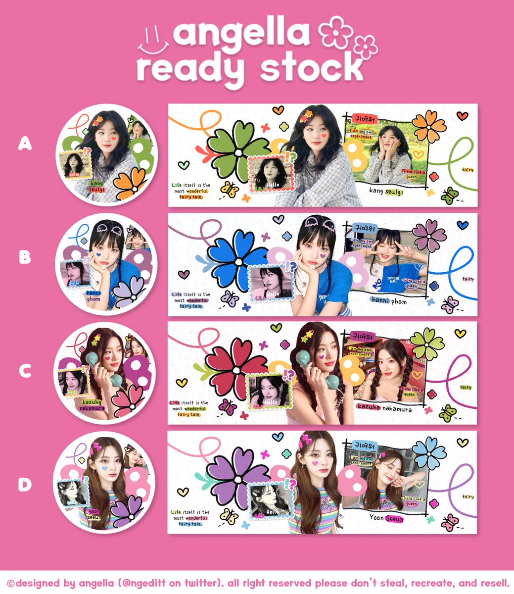 help rt juceyooo~ halooo aku layout fairy ready stock seulgi, hanni, kazuha sama seeun, pricenya 17.000/each yang mau boleh dm aku yaa makacii #zonauang #zonaba