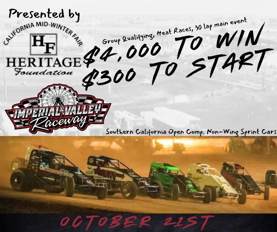 Non-Wing Sprint Cars are headed back to Imperial Valley Raceway!
