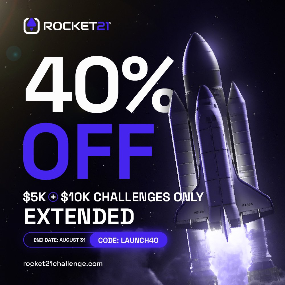 NOW YOU HAVE NO EXCUSES! 💥 we have extended the date of this discount... you have almost the whole month to take advantage of it! 

🔹COUPON: 40% off
🔹CODE: LAUNCH40

📌 5K and 10K challenges only.

End date: August 31💥EXTENDED! 

Let's goooooo!🚀

#Rocket21