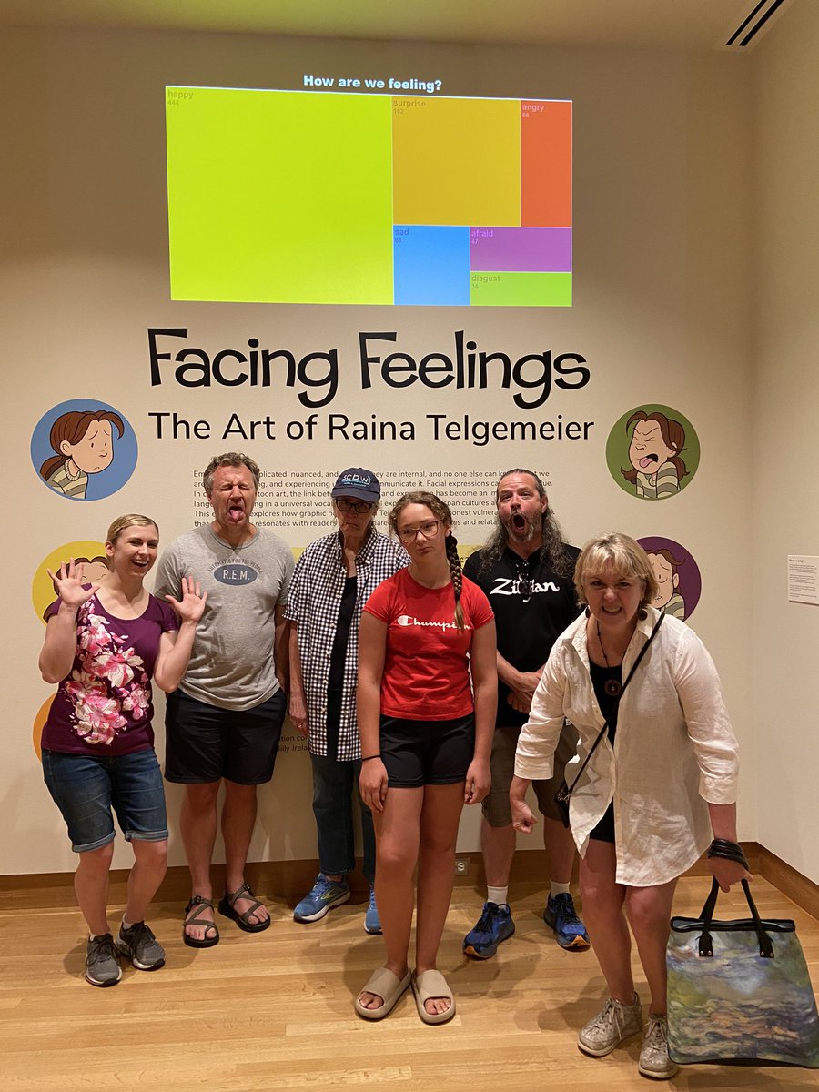 Thank you to everyone who joined us for our July SCBWI field trip to the @CartoonLibrary to see their special exhibit, ‘Facing Feelings: The Art of Raina Telgemeier.’ It gave us all the feels. 🤪😭😱🤩