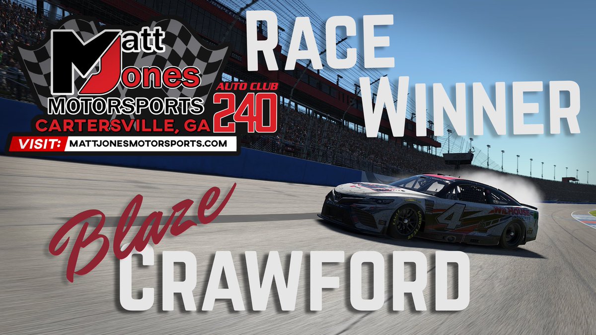 WickediRacing's tweet photo. And that’s a wrap!!!

@BlazeCrawford4 taking the win at Auto Club for the Matt Jones Motorsports 240!!! https://t.co/f8plmz7JeW