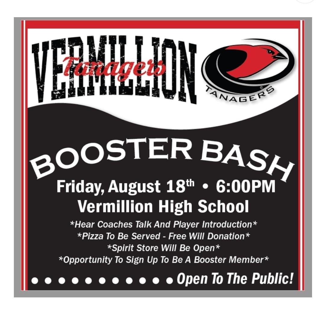 Vermillion Boosters (@vermboosters) on Twitter photo Vermilion Booster Bash is coming. Secure your individual or business membership early and pre-register. Vermilion Booster Bash is coming. Secure your individual or business membership early and pre-register.