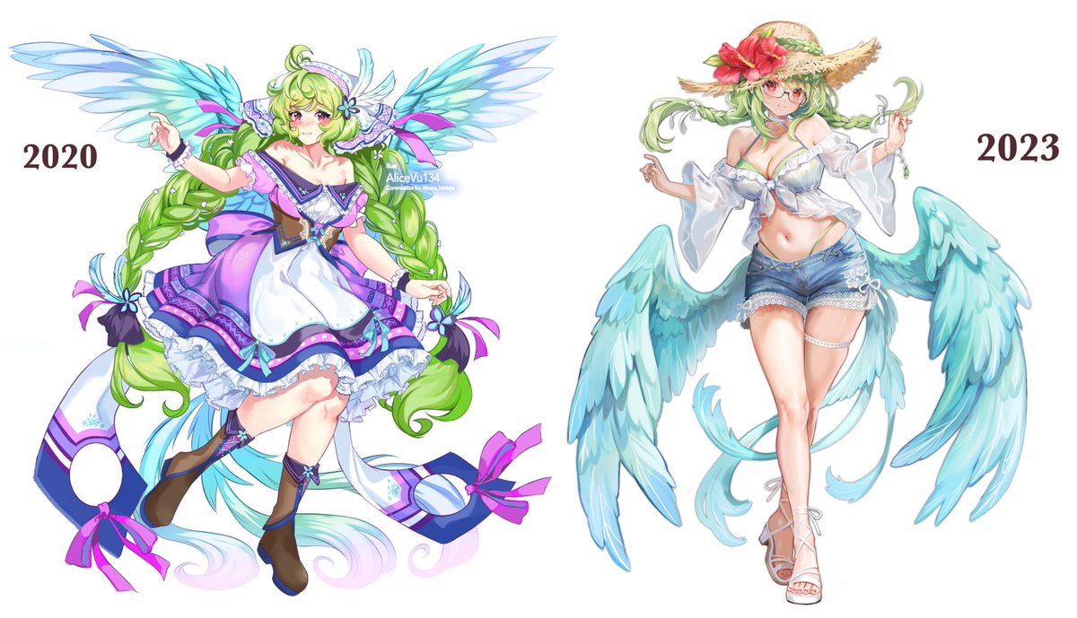 「Same character ~ 3yrs different」|Alice Vu ☁️✨ Vtuber Debut: TBAのイラスト