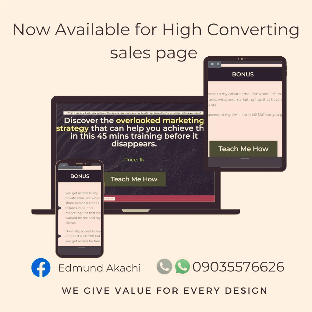 AkachiEdmund's tweet photo. For a high converting sales funnels page design...I'm all in. https://t.co/kWgk5B4ueF