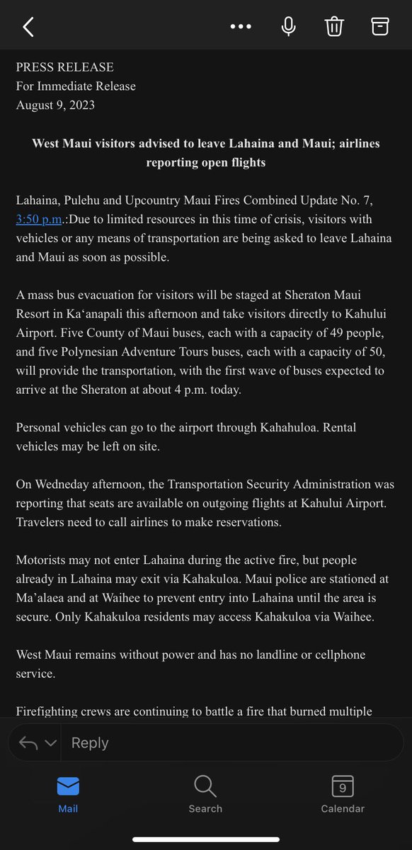 c_uechi's tweet photo. @KCnv888 @Des510445780022 @lgsylvialuke A mass bus evacuation for visitors is being staged at Sheraton Maui Resort in Kaanapali if your son needs a ride out https://t.co/kZtpNDdysZ