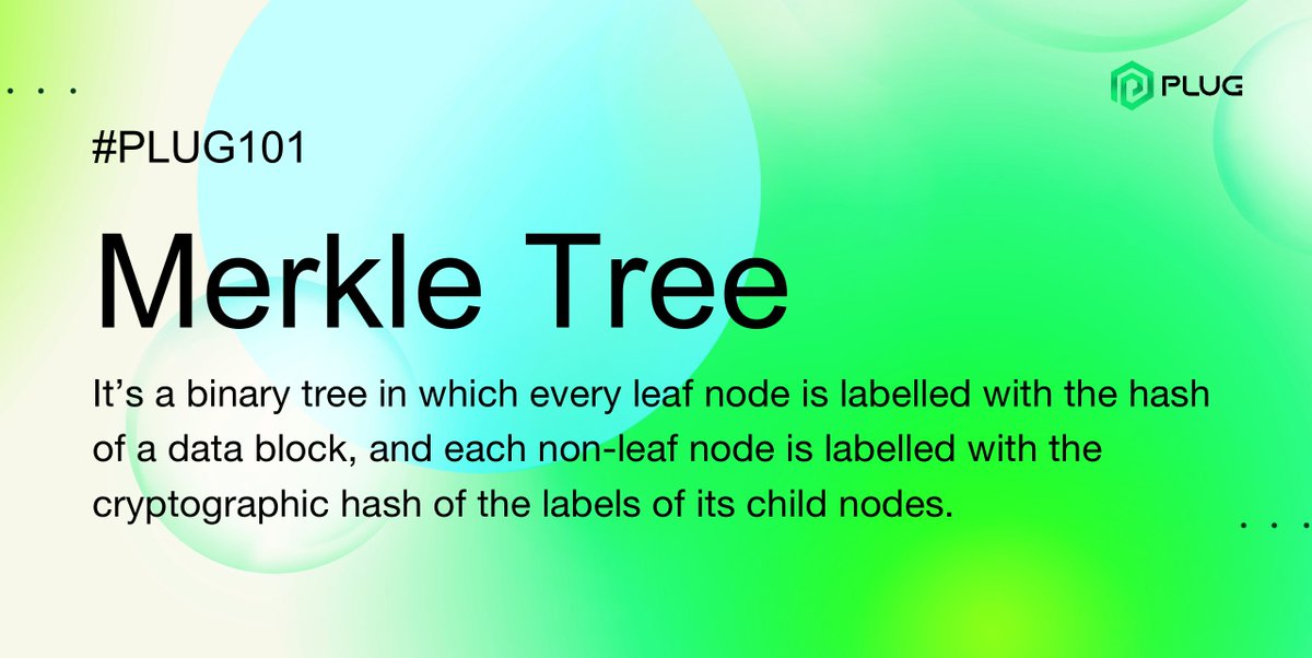 Plugchainclub's tweet photo. 🔥Excited to embark on a fresh journey with you all at #PlugChain101!

🚀This time, we're unraveling the power and potential of #MerkleTree, a vital concept in cryptography and blockchain technology, ensuring secure data verification. https://t.co/IULK87ZUt8