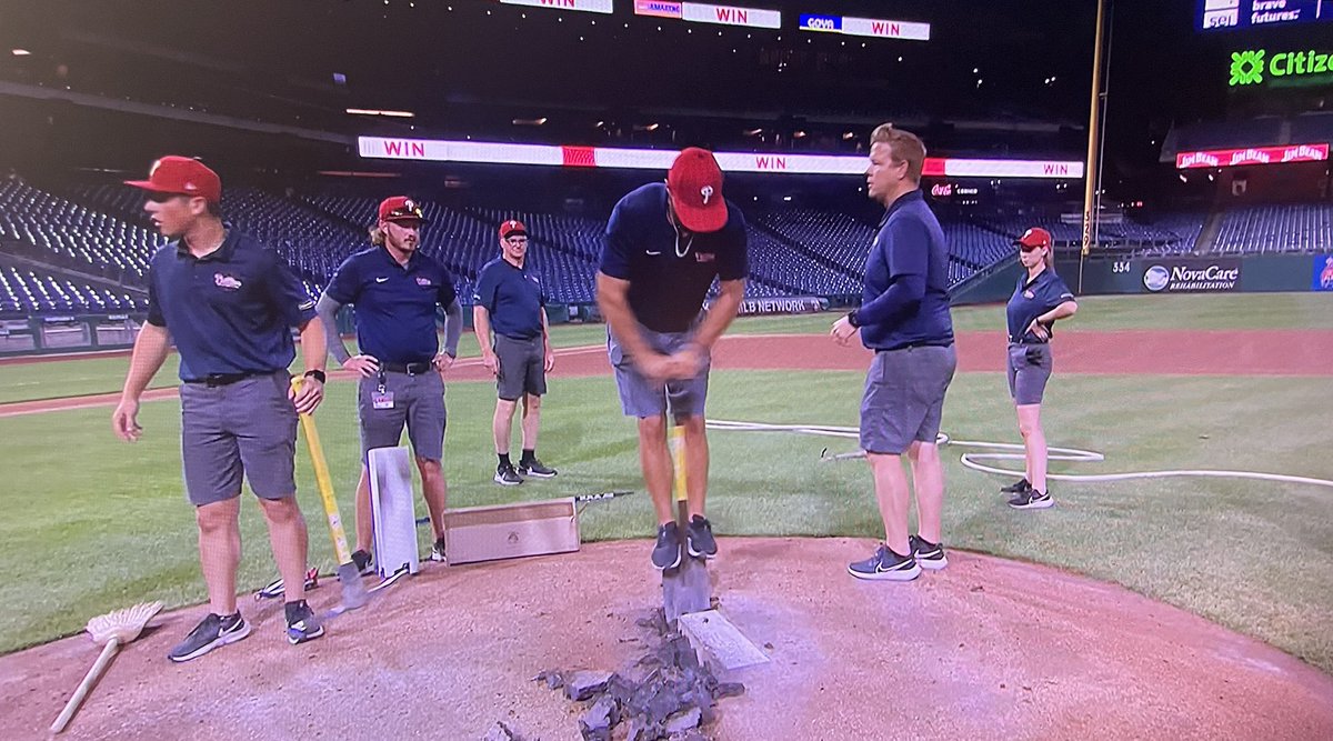 The Phillies grounds crew dug out the pitching rubber for Michael Lorenzen after his no hitter

He is the first pitcher in baseball in 63 years with a no hitter in his home debut for a team

Hear from Michael next on NBC10
