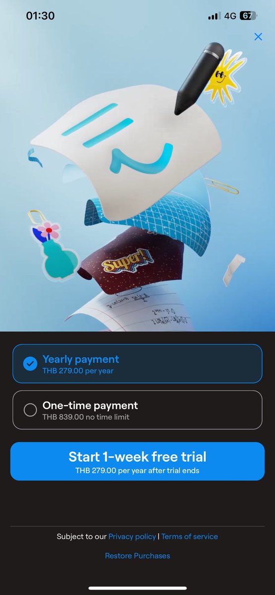 pokpck's tweet image. สรุปคือ #Goodnotes6 จะกลายเป็นแบบ Subscriptionเต็มตัวแล้ว มีaccountจริงจัง 

รายปี  279บ./ปี
ตลอดชีวิต 839บ.

มันมีหลักเกณฑ์เยอะมากกกก 
จะค่อยๆเล่าให้ฟังนะ 

‼️ Deadline คือวันที่ 9 กันยายน 7โมงเช้า(ไทย)