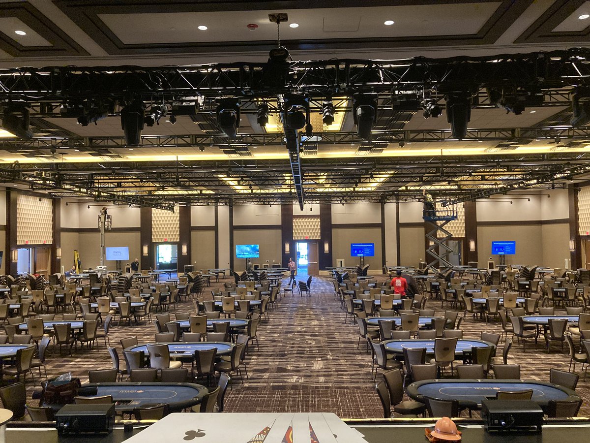 THIS … is what 78 tournament tables looks like as we get ready for tomorrow’s launch of 20 Rings in 12 Days for our <a href="/WSOP/">WSOP - World Series of Poker</a> Circuit Series

There’s 3 Features Tables on this stage as well

gratonresortcasino.com/gaming/live-po…