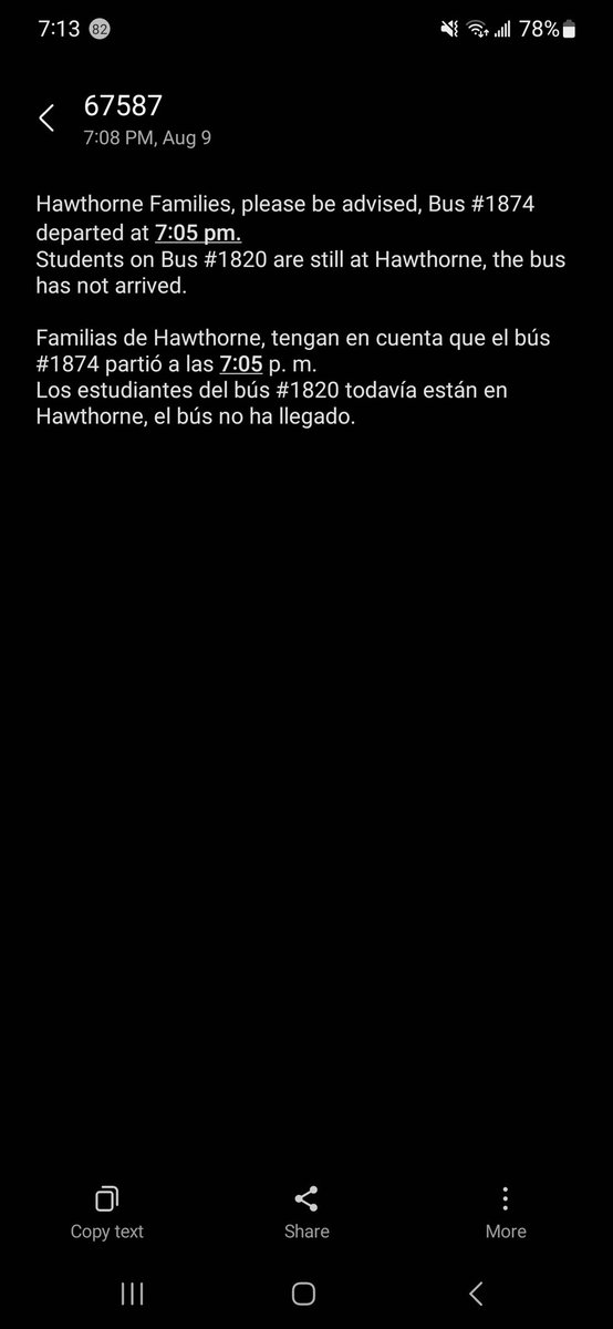 Don't have a kid at this school, but I still got a text from <a href="/JCPSKY/">JCPS</a>.  Poor kids are still not home.
