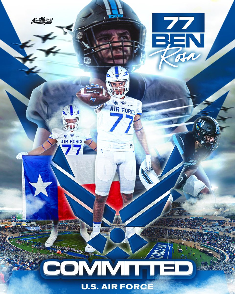 COMMITTED🛩️ I’d like to thank God for this blessing as well as all coaches who have helped me get here. Thank you mom and dad for always supporting me and thank you @AF_Football for the opportunity!⚡️#FlyFightWin @RockHill_FB @FiveStrongOLine @Ck2Sports @_EliteProspects