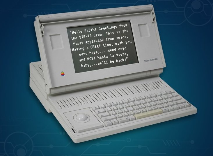 ProductHunt's tweet photo. Today, 32 years ago, the first email from Space was sent.

Astronauts aboard the Space Shuttle Atlantis used AppleLink and a Macintosh to send this: https://t.co/0LBjNY9qYs