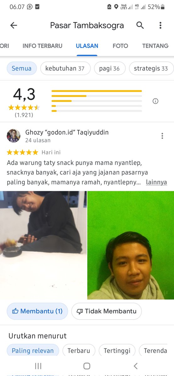 goodonnn's tweet photo. Lagi gabut, iseng ngasih rating ke tempat2 yang dikunjungi. Tetiba lewat warung nasi padang langganan deket cor, ngasih review sambil nangis, udah lama ga makan padang 😭

Bonus foto kesayangan
Cc: @nyantlep https://t.co/aoODIZrejH
