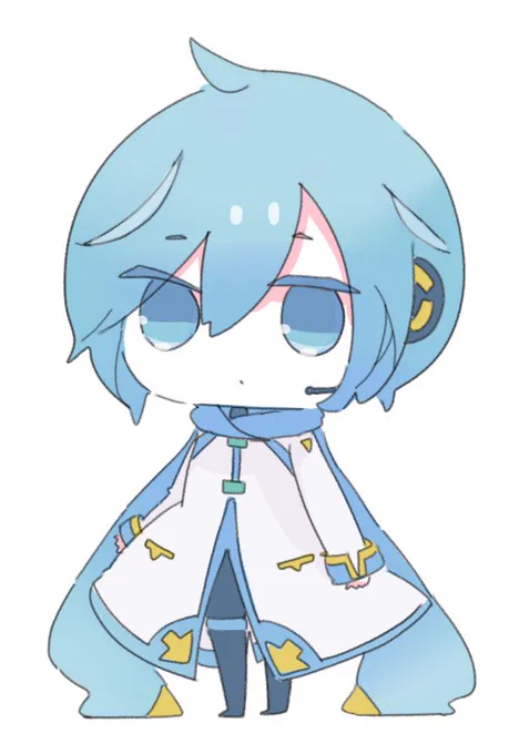 KAITOくんのぽちょむアクリルブロック、入稿…しましたッ8月末には通販できると信じています自立and手のひらに載せてもかわいいサイズです