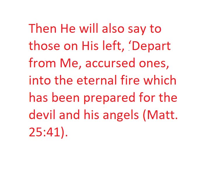 e_baumgaertel's tweet photo. Eternal fire cannot be one that feeds on matter and then dies out, as conditionalists claim. It was created originally for spiritual beings. 

#hell #bible #conditionalism #annihilationism #traditionalism https://t.co/3EwuDdFgXs