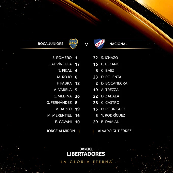 ErnestoOrtizGme's tweet photo. #OctavosFinal
@Libertadores
@BocaJrsOficial vs @Nacional 
▶️Árbitro: Anderson Daronco.
▶️Asistentes: Rodrigo Correa y Bruno Pires.
▶️4° Bruno Arleu.
▶️VAR: Daniel Nobre y Pablo Gonçalves, todos de Brasil.
#RadioInternacionalRivera #1480AM
@lavozdelgol https://t.co/IgQhSd8nCW