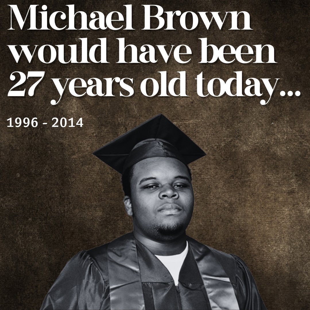9 years ago today, 18-year old Michael Brown was murdered in Ferguson, Missouri. The greater St. Louis area has never been the same since. Although progress is being made to dismantle white supremacy, there are still many miles to go. #BLM #StLouis #MichaelBrown #Stlouiscounty