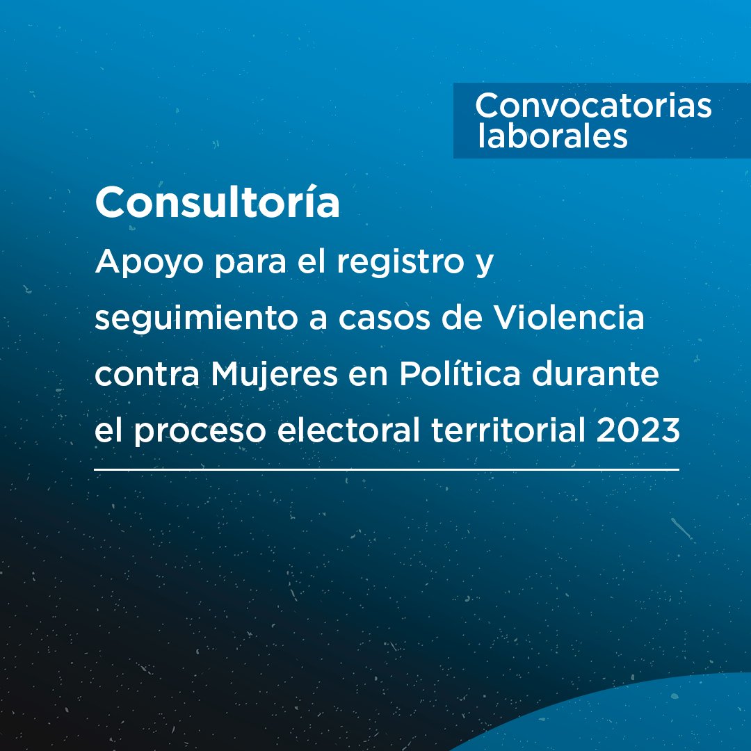 ONUMujeresCol's tweet photo. #ConvocatoriaLaboral #TrabajoSiHay 📌
Consultoría Apoyo para el registro y seguimiento a casos de Violencia contra Mujeres en Pol��tica durante el proceso electoral territorial 2023 👇
https://t.co/NG9nJLO0An https://t.co/Bto2T0rIcq