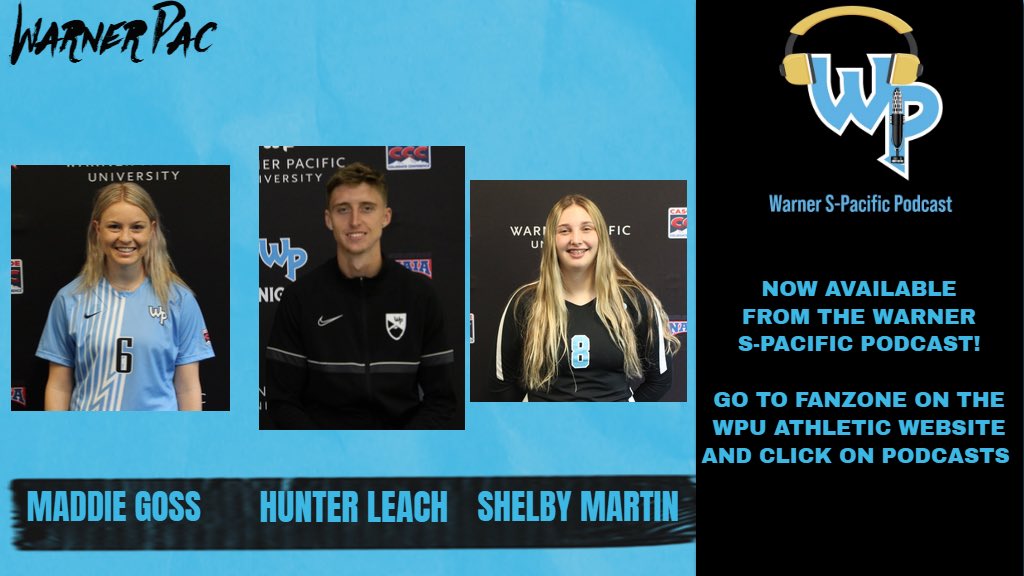 wpuknights's tweet photo. Today on the Warner S-Pacific Podcast, we sat down with @maddiegosss , @h7each , and @shelby_martinn and had great discussions with all three. Check it out!

#warnerspacificpodcast 
#warnerpac 
#wpuknights https://t.co/BoFMxzLiu2