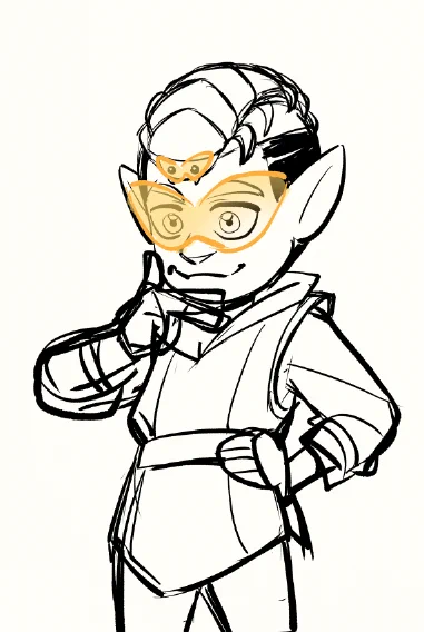 Yo diseñando a este  Wey, ¿y si a la cucarachita también le ponemos gafas?   Simón