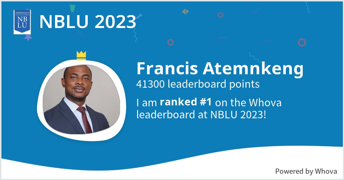 I ranked #1 on the Whova leaderboard at NBLU 2023! @NBLUniv - via #Whova event app