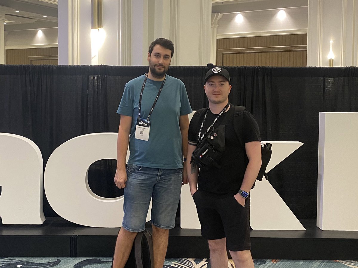 <a href="/Dramelac_/">Dramelac</a> and I are at <a href="/BlackHatEvents/">Black Hat</a> US 🇺🇸

After London 🇬🇧 &amp; Singapore 🇸🇬 we’re ready for tomorrow’s presentation of Exegol at Arsenal (exegol.rtfd.io)

Thanks to <a href="/capgeminifrance/">Capgeminifrance</a> <a href="/Capgemini/">Capgemini</a> for believing in this project, for supporting it, and for sending us here 🙏