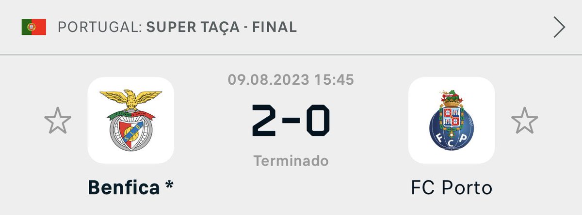 Aterrar em punta cana, abrir desesperadamente o flashscore e ver isto.

Que bom é aterrar assim 😂🦅❤️