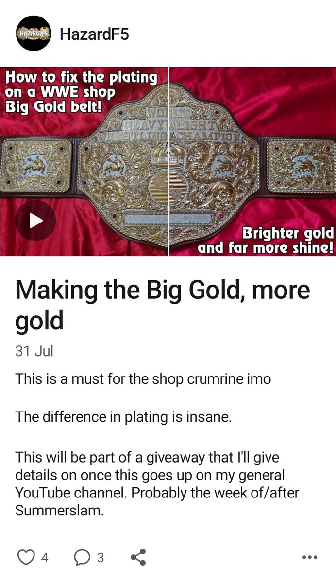 HazardF5's tweet photo. @martytolle8 It was announced back when I did my review and mod on the belt. https://t.co/nosaeImffy
