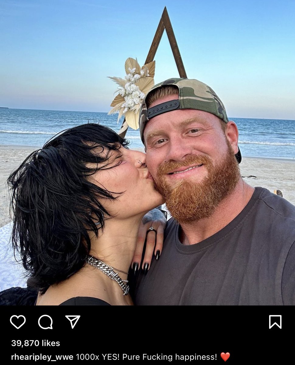 WrestleOps's tweet photo. Congratulations to Rhea Ripley &amp; Buddy Matthews who have announced their engagement. https://t.co/SHJhc7sUtI
