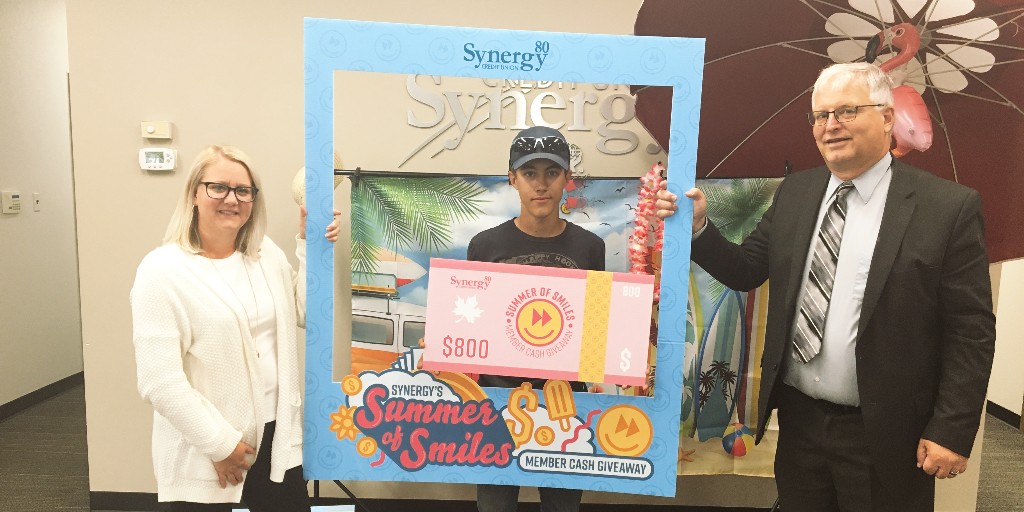 Synergycu's tweet photo. Congrats to Tristan from Maidstone! He just won $800 in our #SynergysSummerOfSmiles contest! 4 winners every 8 days until September 21. https://t.co/upW88EjAur #summerofsmiles #maidstone #memberrewards #profitshares #member #memberowner #member https://t.co/v0mTNsY2J4