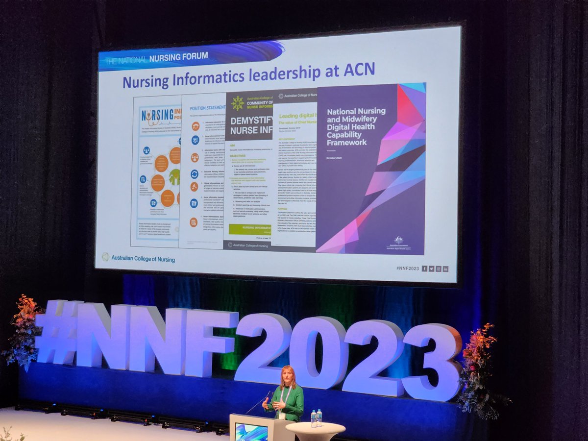 Day 2 ACN #NNF2023. Great opening keynote by @NaomiDobroff about nursing informatics and digital health and the importance of digital health knowledge, skills and attitudes for nurses. @acn_tweet @LouiseSheehy @karen_watson1 @MaryKearnsNP @ProfBrendan #SydneyNursingSchool