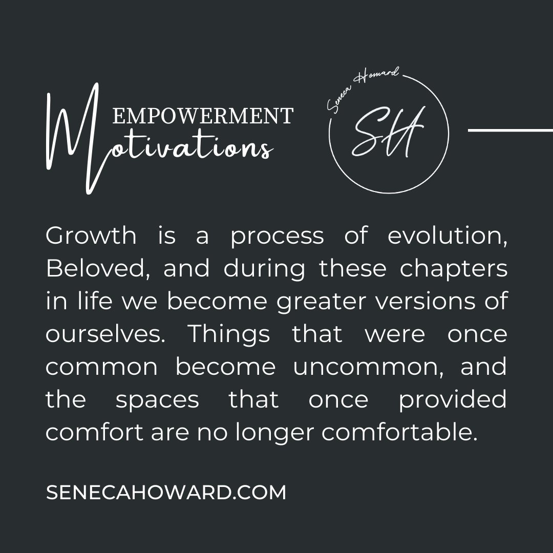 SenecaHoward's tweet photo. Trust God's process and continue to become, and as you blossom, #DearReader, don’t be discouraged that you can no longer be who you once were.

https://t.co/wP1hZbnwer
https://t.co/NwtL5bc2s0

#thewriter #author #writer #speaker #columnist #mentor #God #inspiration #mentalhealth https://t.co/en0MyTkT5Y