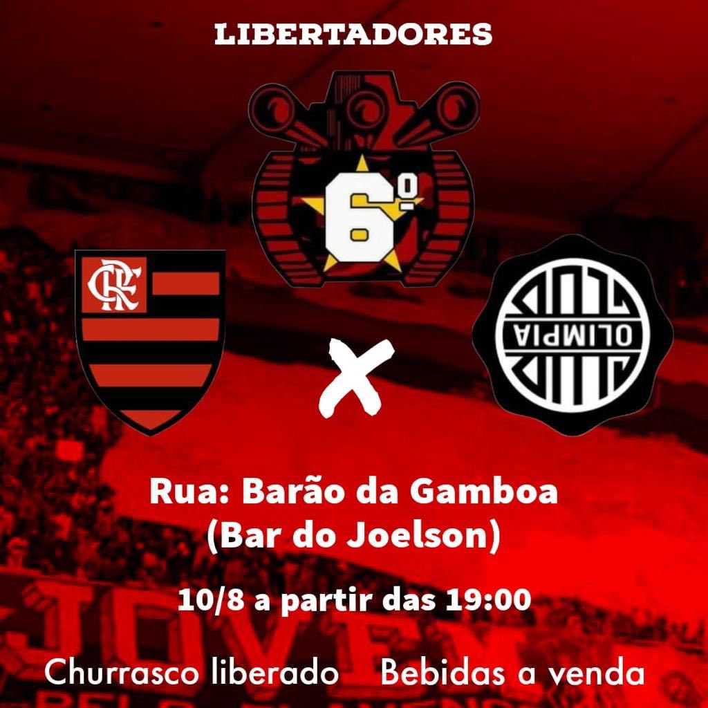 Você, Flamenguista que reside no centro, venha acompanhar o Mais Querido conosco rumo a classificação, na Libertadores. Contamos com sua presença! 🔴⭐️⚫️

#CentrodaCidade 
#vamosFlamengo
#Seremoscampeao