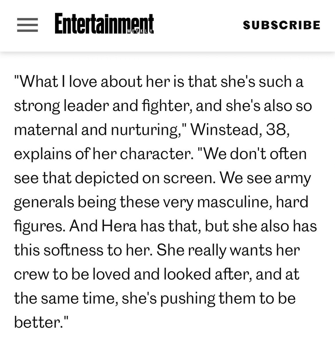 // I love this blurb from #MaryElizabethWinstead talking about #HeraSyndulla in the #Ahsoka show 💚