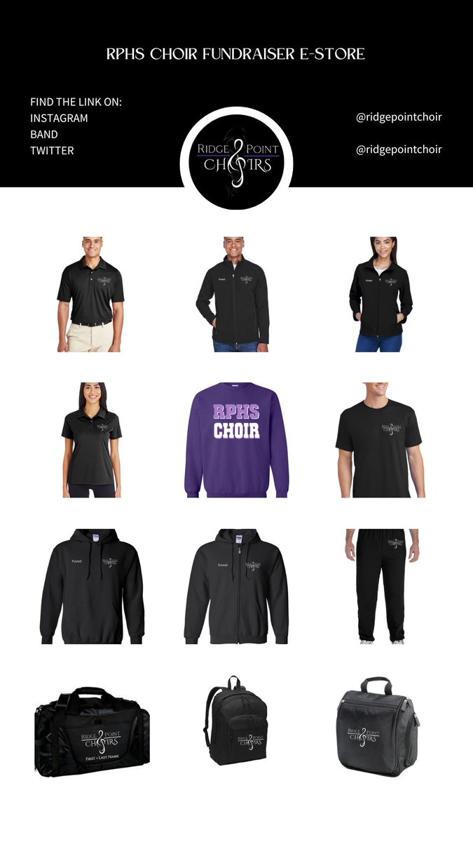 Get your hands on your own official RPHS Choir gear while our e-store is open! Find the link in our bio