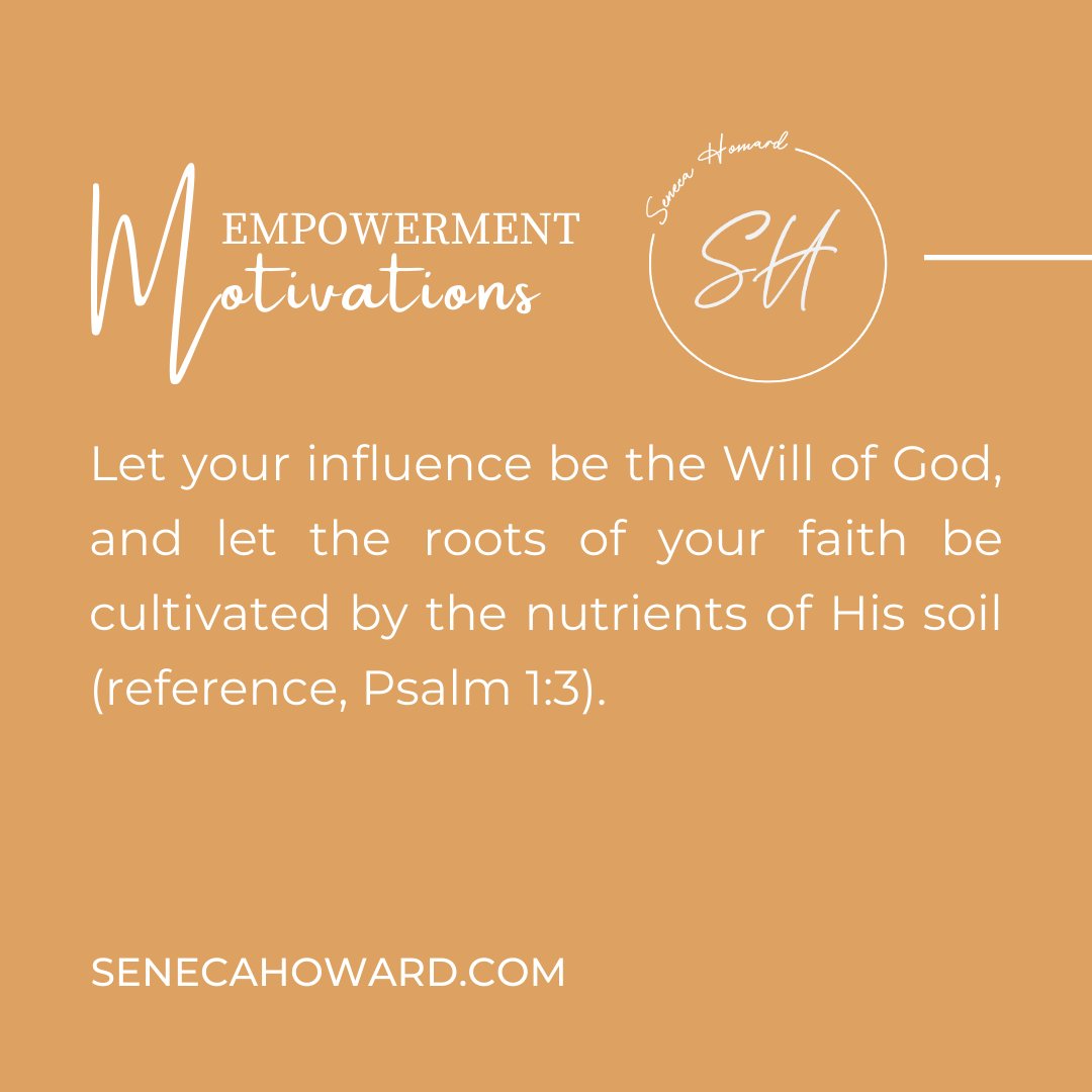 SenecaHoward's tweet image. #DearReader, let your influence be the Will of God, and let the roots of your faith be cultivated by the nutrients of His soil. - Reference, Psalm 1:3

bit.ly/DRThinkItNotSt…
SenecaHoward.com

#thewriter #author #writer #speaker #columnist #God #inspiration #mentalhealth