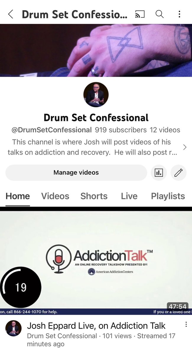 In case you missed the show live, you can watch the interview with @Weerd_Science of @Coheed on Addiction Talk. 

youtube.com/live/_pKhCrnzY…

#addiction #addictionrehab #coheed #coheedandcambria #opioidaddiction #opioidepidemic #opioidcrisis #addictiontalk  #moderndrummer