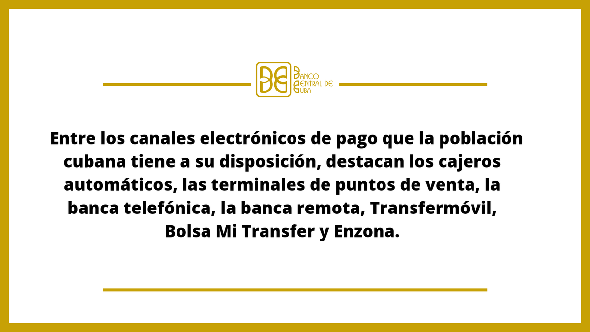 mesaredondacuba's tweet photo. 📍 Es deber del cliente reclamar su derecho de acceder al pago electrónico y elegir cuál método utilizar.
📍 El comercio electrónico beneficia tanto a las entidades que brindan servicios públicos y que recogen efectivo, como a sus clientes.

✍️📸 @BancoCentralCub https://t.co/7QYMWaGlC6
