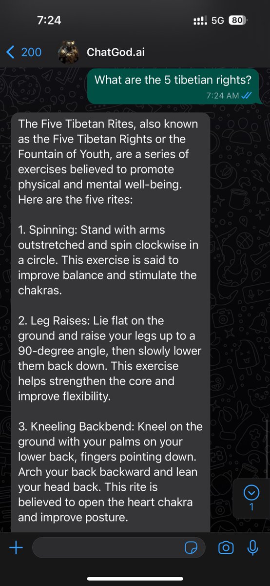 🧘‍♂️ The Five Tibetan Rites: Spinning, Leg Raises, Kneeling Backbend, Tabletop, and Upward/Downward Dog! 

These ancient exercises are believed to promote physical and mental well-being. Spin, stretch, and strengthen your way to vitality! 💪 #Fitness #Wellness #TibetanRites